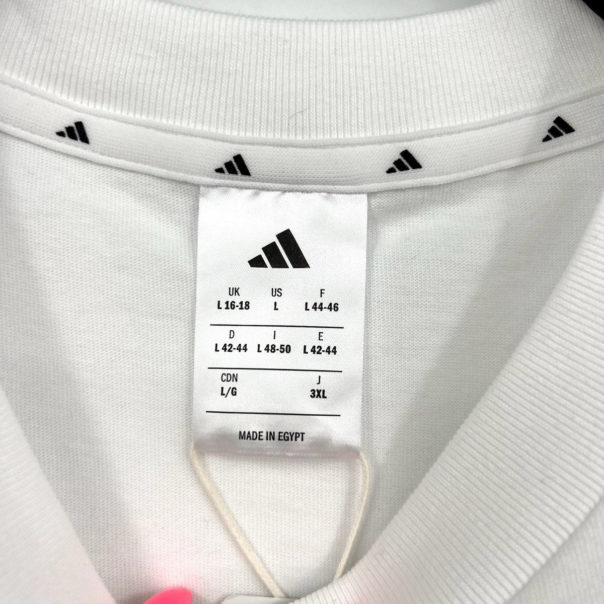 ADIDAS Women's Essentials Linear Single Tee Large White Short Sleeve NWT