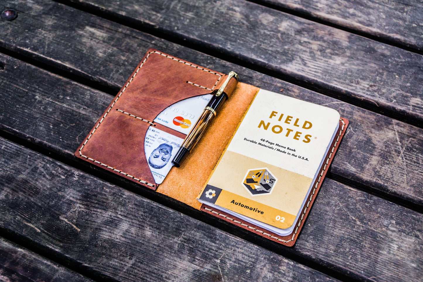 No.44 Personalized Leather Field Notes Cover - Crazy Horse Tan