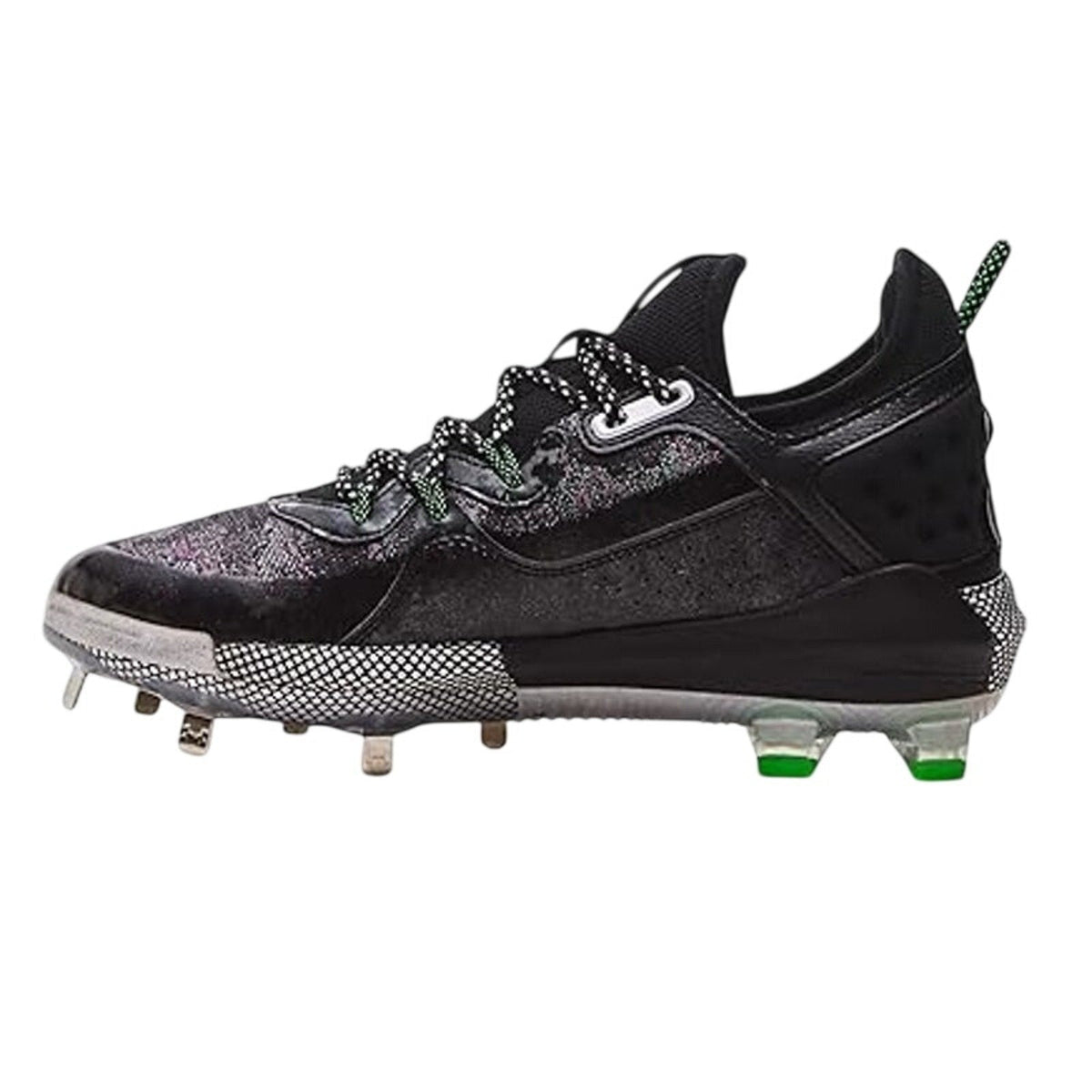 Under Armour Mens Harper 8 Low ST Metal Baseball Cleats Size 7 Black Green NWOB