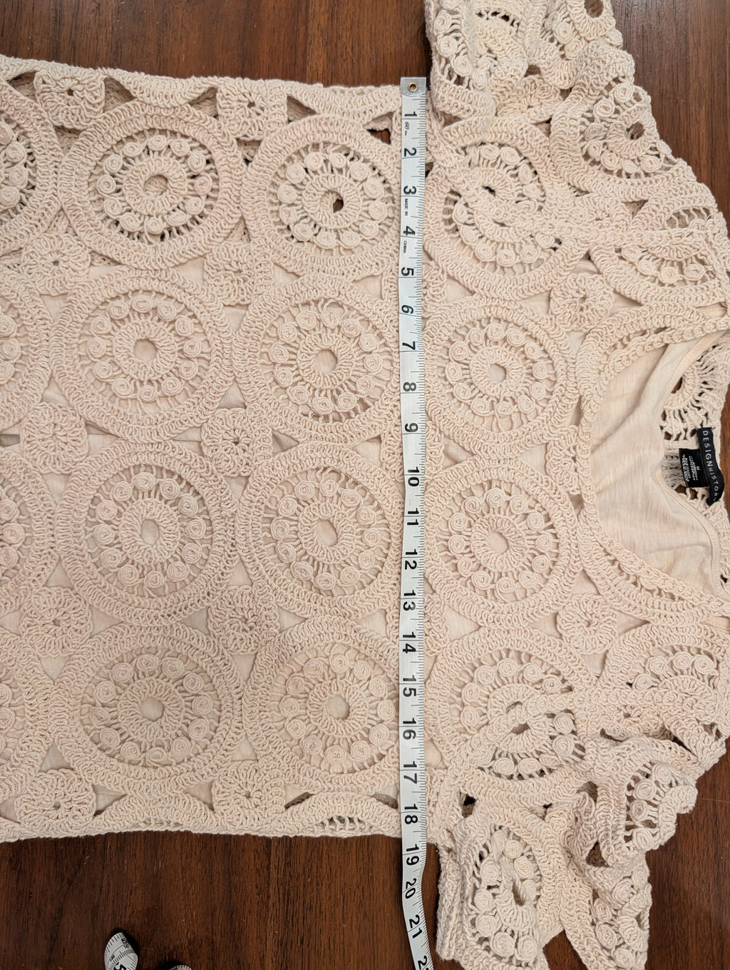 Crochet Knit Cotton Top Shirt- M