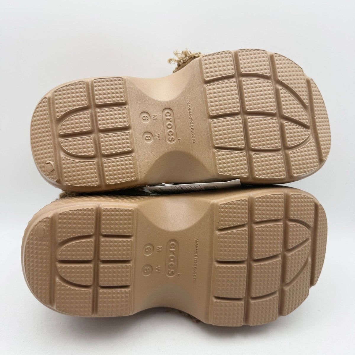 Crocs Platform Chunky Stomp Clogs Womens 8 Mens 6 Brown Sepia Bear NWT