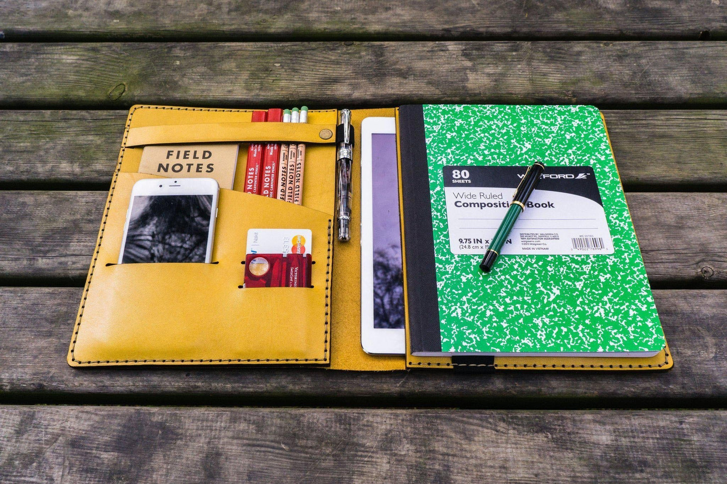 Leather Leuchtturm1917 B5 Notebook & iPad Air/Pro Cover -Yellow