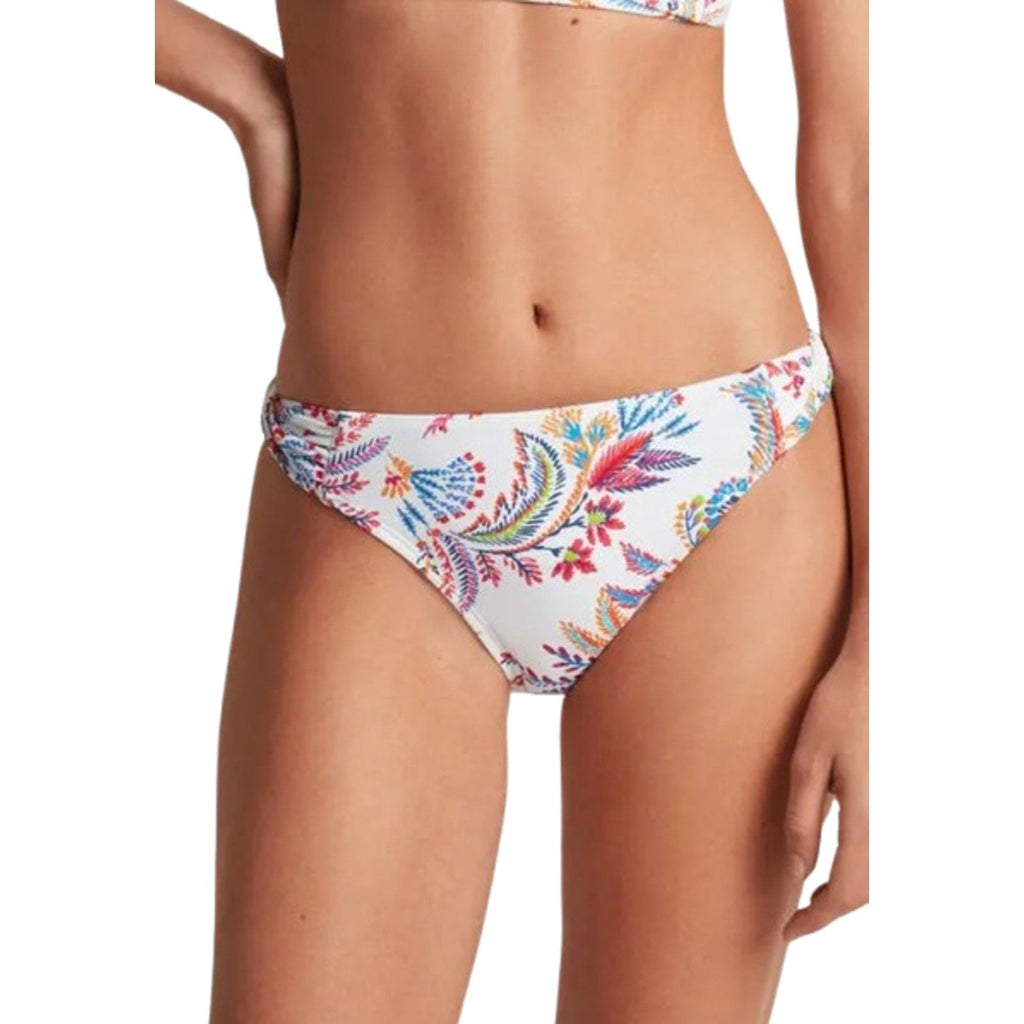 LAUREN RALPH LAUREN Fleurette Hipster Bikini Bottom Size 8 White Twist Side NWT
