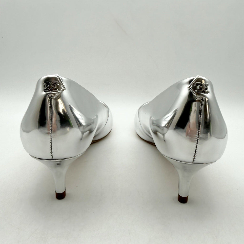 Sam Edelman Womens Dori Pumps Size 8.5 M EU 39 Silver Leather Heels NIB