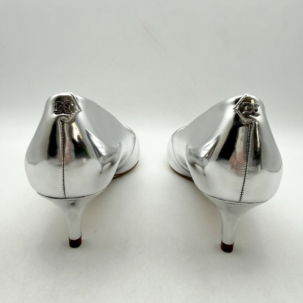 Sam Edelman Womens Dori Pumps Size 8.5 M EU 39 Silver Leather Heels NIB