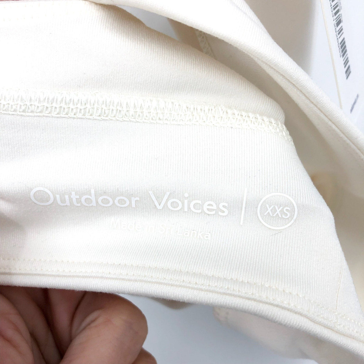 OUTDOOR VOICES Women's FreeForm Scoop Bra XXS White Milk Stone NWT