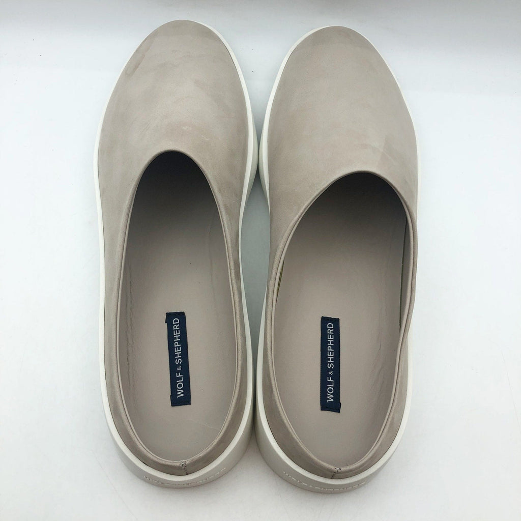 Wolf & Shepherd Cruise Mule Slip On Shoe MENS 7.5 WOMENS 9 Warm Gray Leather NIB