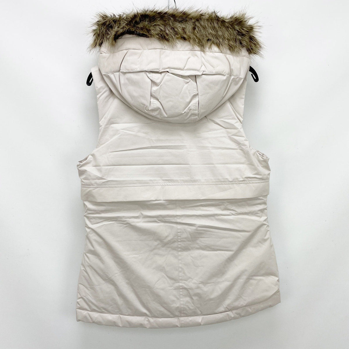 Prana Womens Banajaara Down Vest XS Cream Puffer Hooded Faux Fur NWT $250