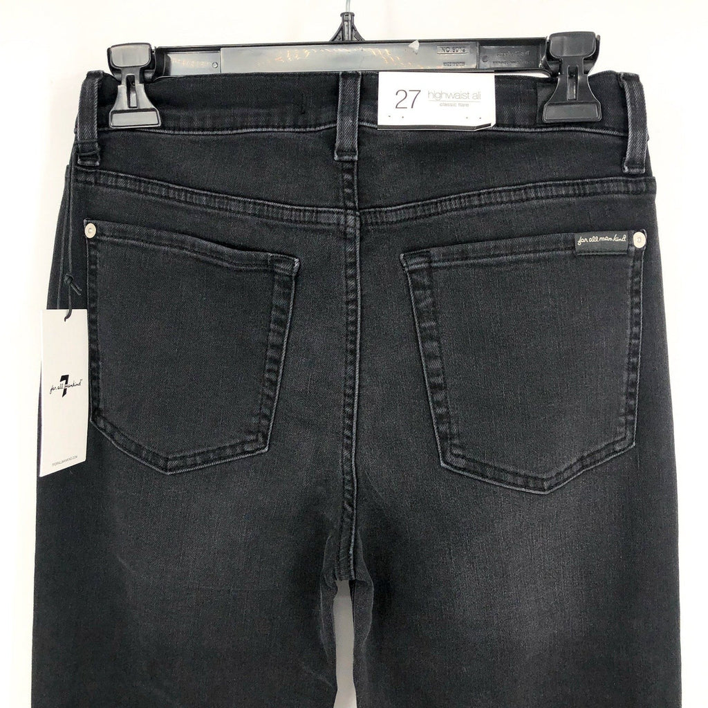 7 FOR ALL MANKIND Ali Classic Flare Jeans Size 27 US 4 Black Nights Stretch NWT