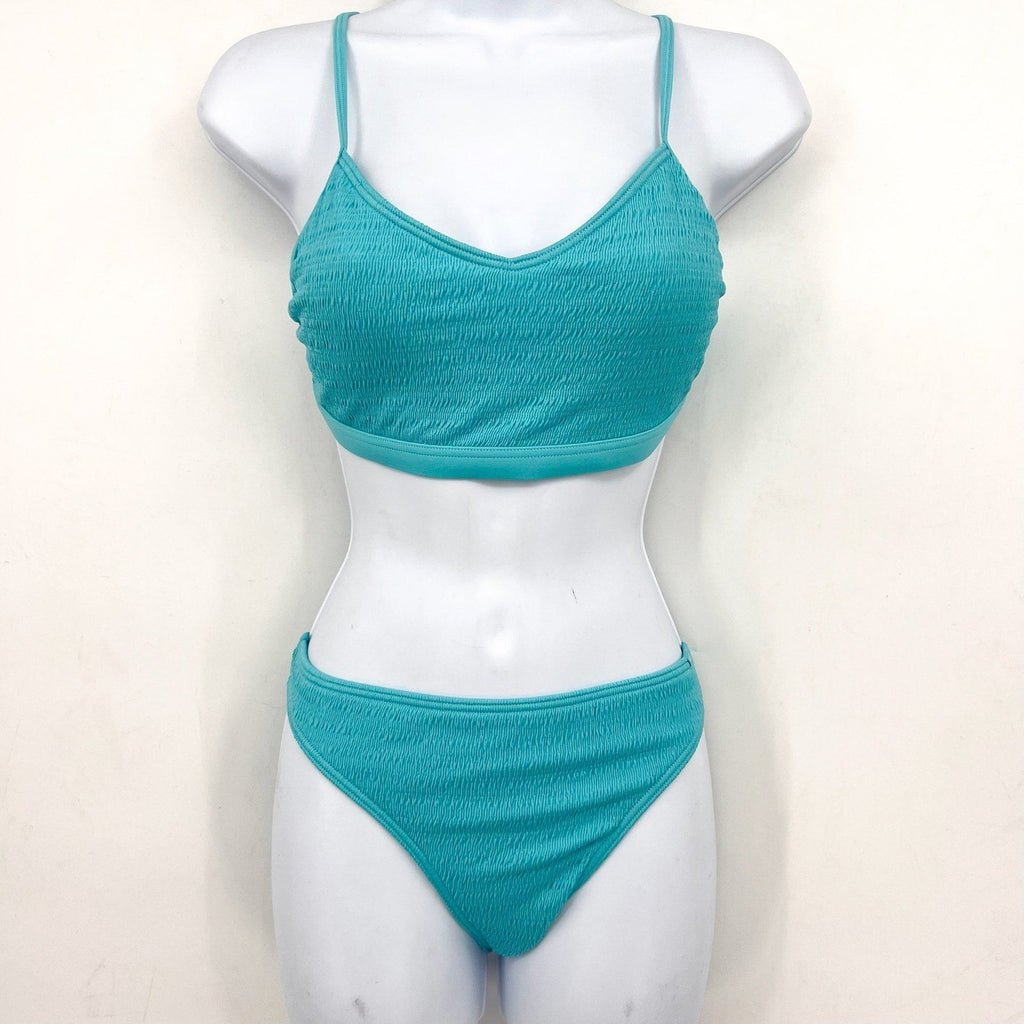 ABERCROMBIE KIDS Girls Textured Two-Piece Swimsuit Set Size 17- 18 Blue NWT