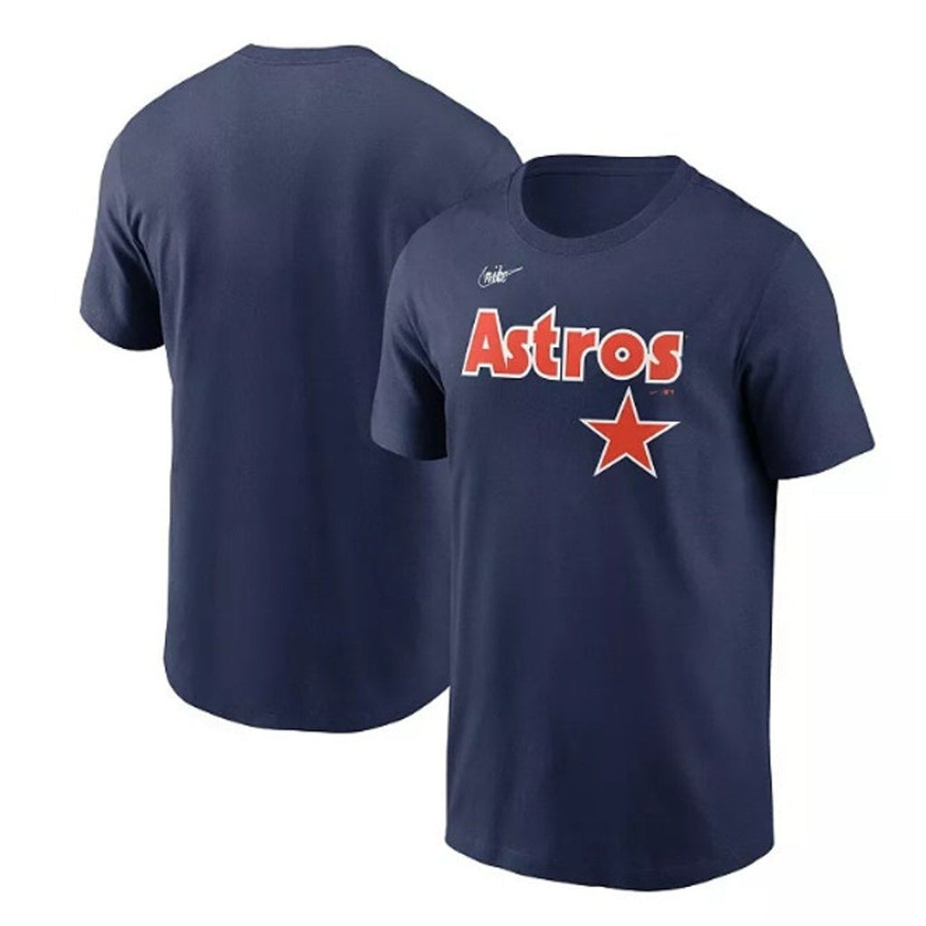 NIKE Women Houston Astros Tee Medium Navy Blue Cooperstown Wordmark NWT