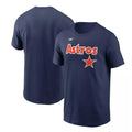 NIKE Women Houston Astros Tee Medium Navy Blue Cooperstown Wordmark NWT