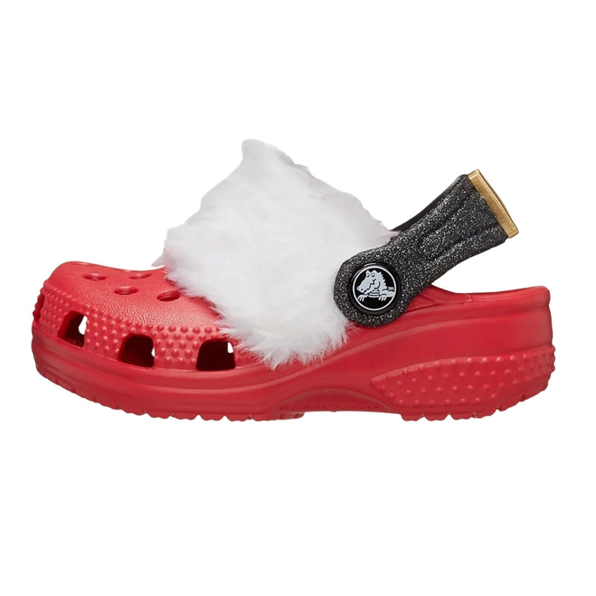 Crocs Unisex Santa Classic Clogs Womens 8 Mens 6 Festive Red White Black NWT