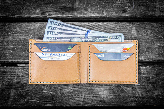 No.48 Personalized Handmade Leather Wallet - Undyed Leather