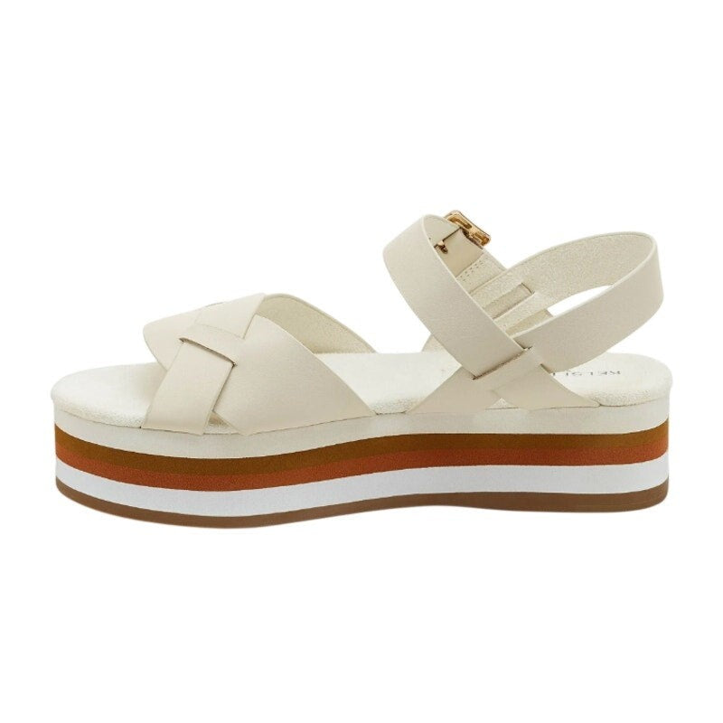 Kelsi Dagger Womens Brooklyn Breeze Platform Sandals Size 7.5 White Leather NIB