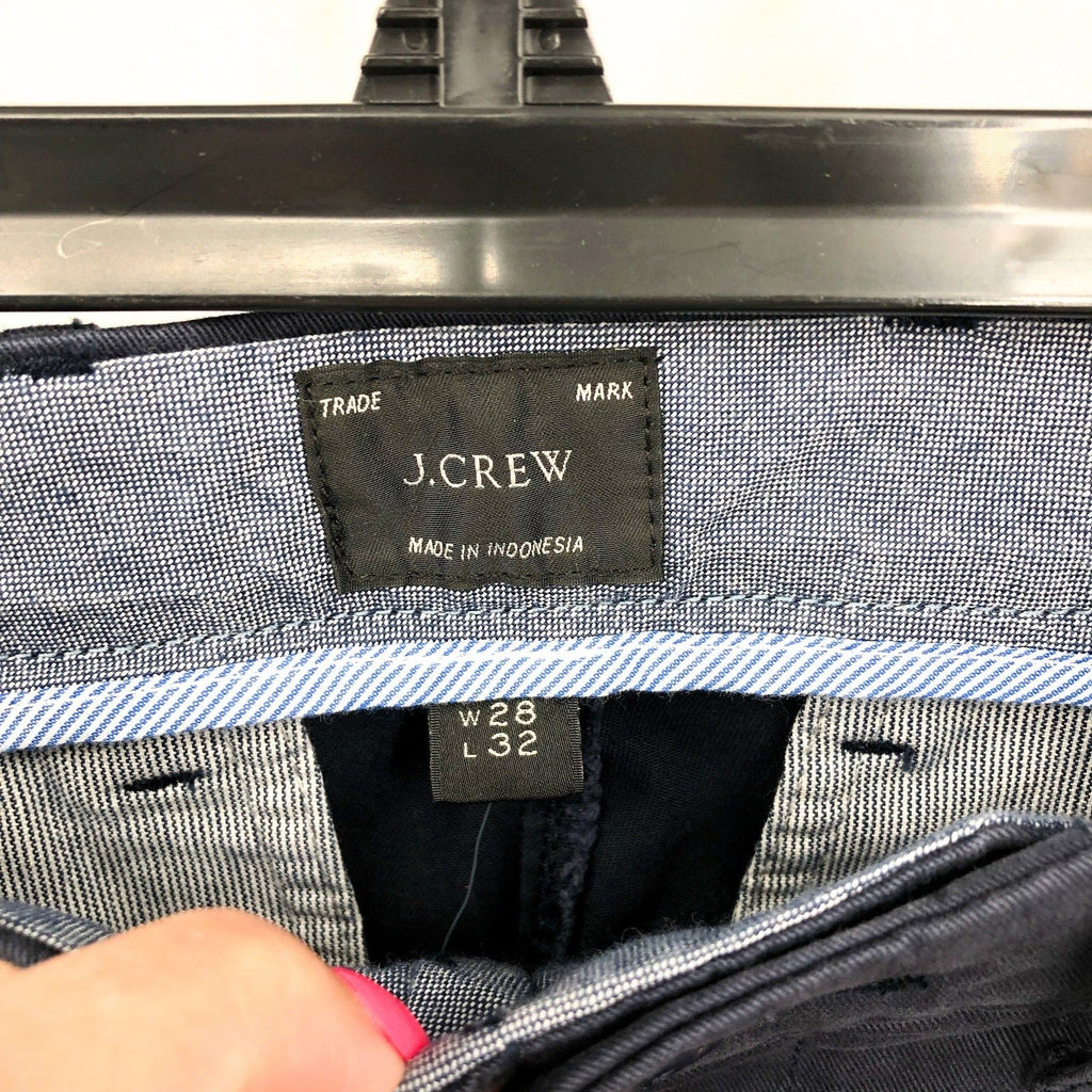 J.CREW Mens 484 Slim-fit Stretch Chino Pants 28x32 Navy Blue Flat AR885 NWT
