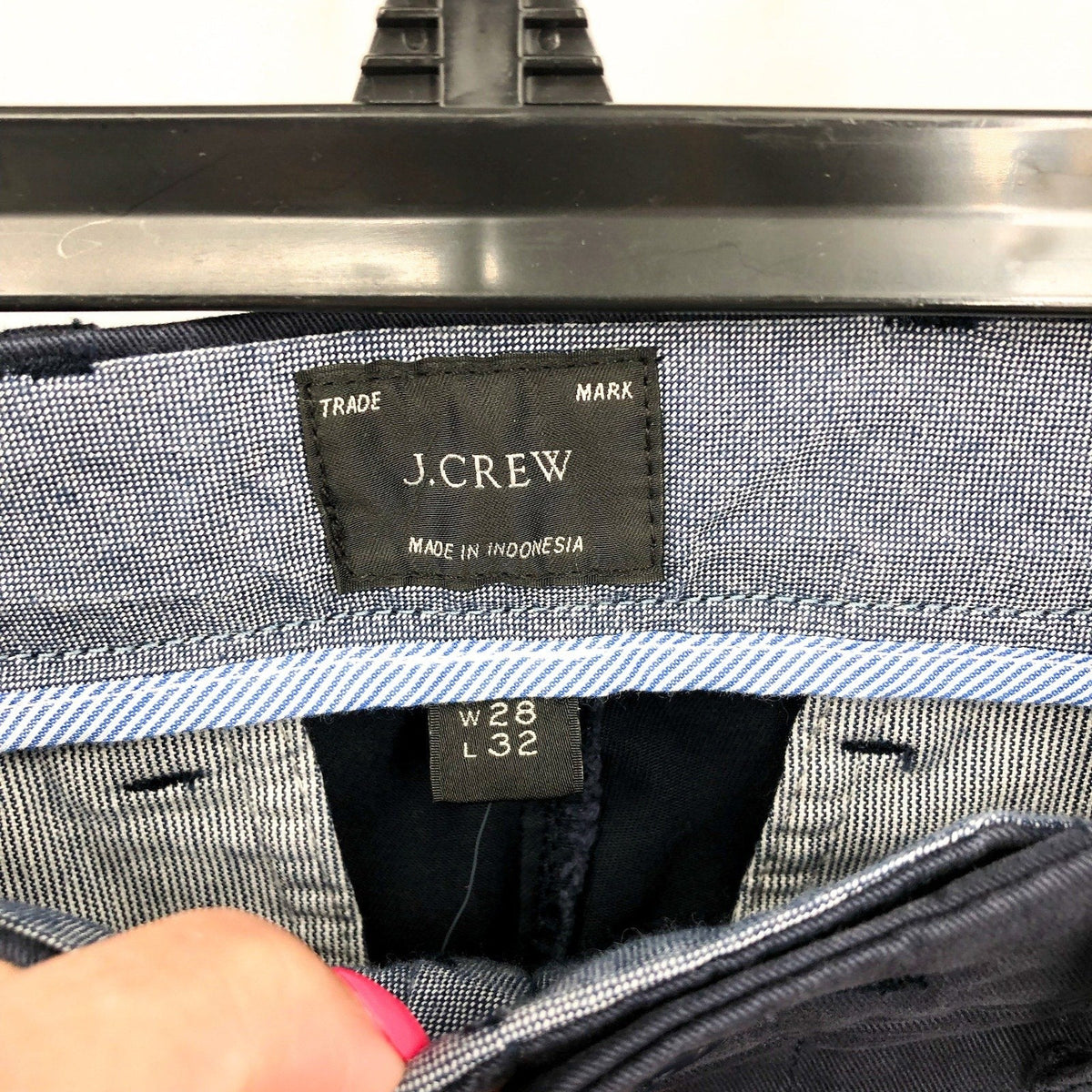J.CREW Mens 484 Slim-fit Stretch Chino Pants 28x32 Navy Blue Flat AR885 NWT