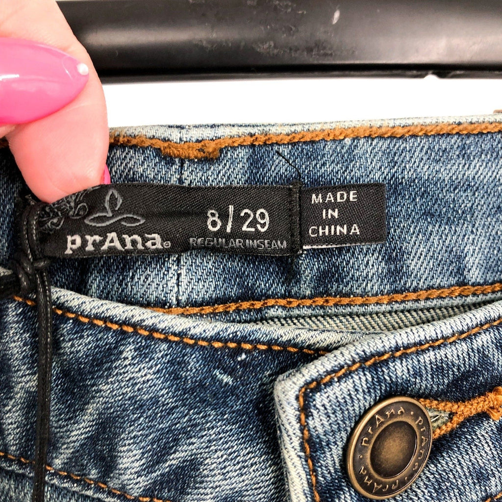 PRANA Women's Sienna Skinny Jeans 29x31 US 8 True Blue Stretch Denim NWT