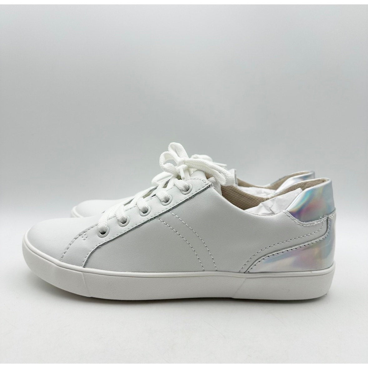 Naturalizer Women's Morrison Casual Sneakers Size 9 M White Silver Leather NIB