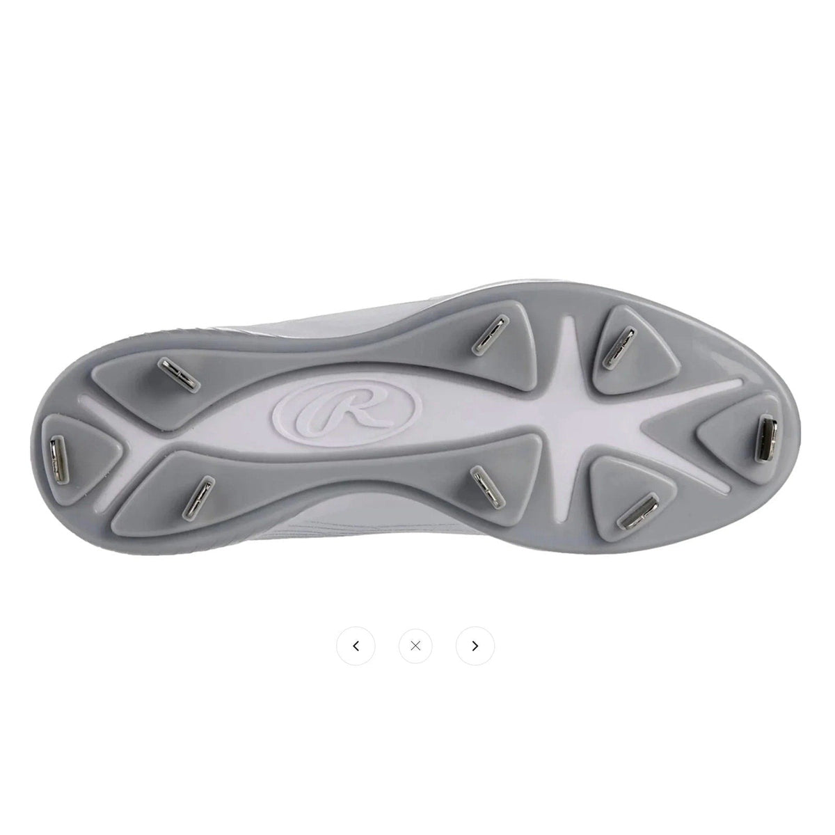 Rawlings Men Bullpen Low Baseball Cleats Size 13 White Gray Metal T4595 NWOB