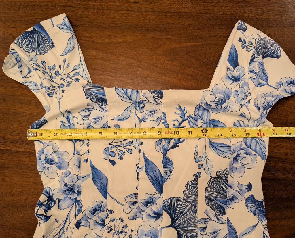 Avec Les Filles Floral Cotton Fit-and-Flare Dress - 8