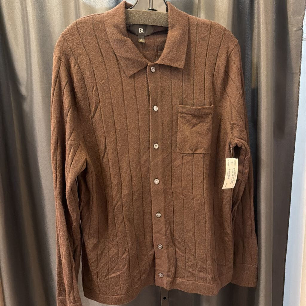 Banana Republic Knit Stripe Button Down MENS SWEATERS Large