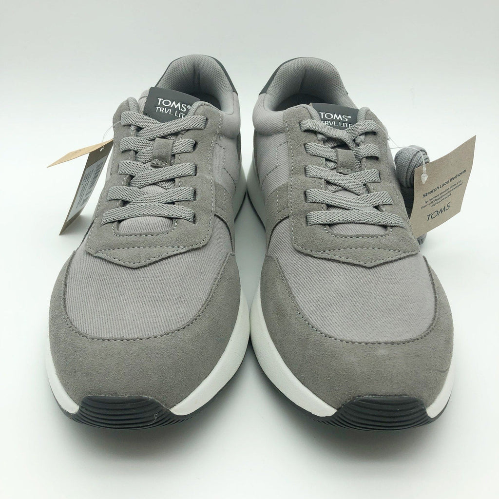 Toms Mens TRVL LITE Retro Runner Sneakers Size 9 Drizzle Grey Suede Twill NIB