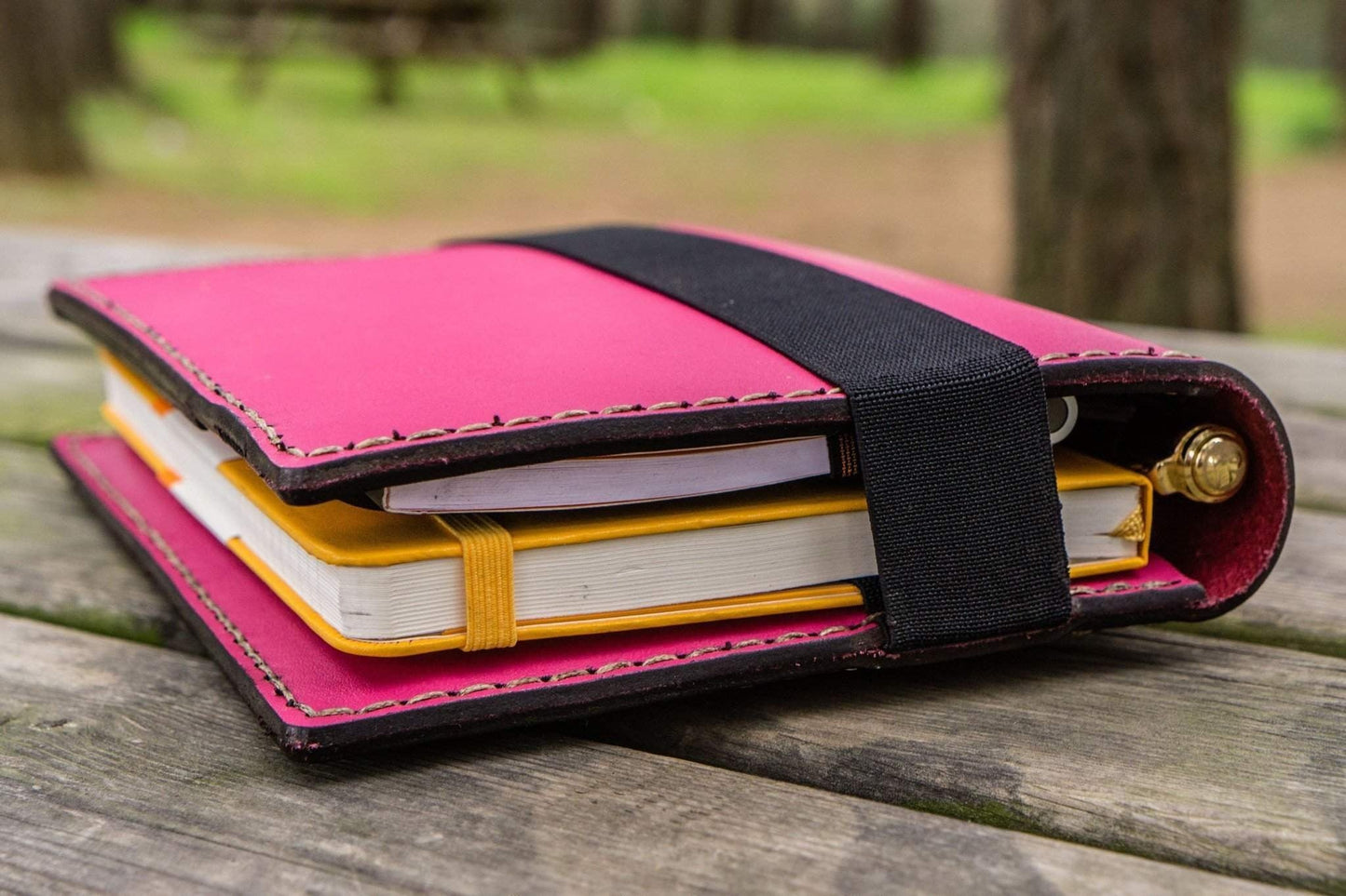 Leather Leuchtturm1917 A5 Notebook Cover - Pink