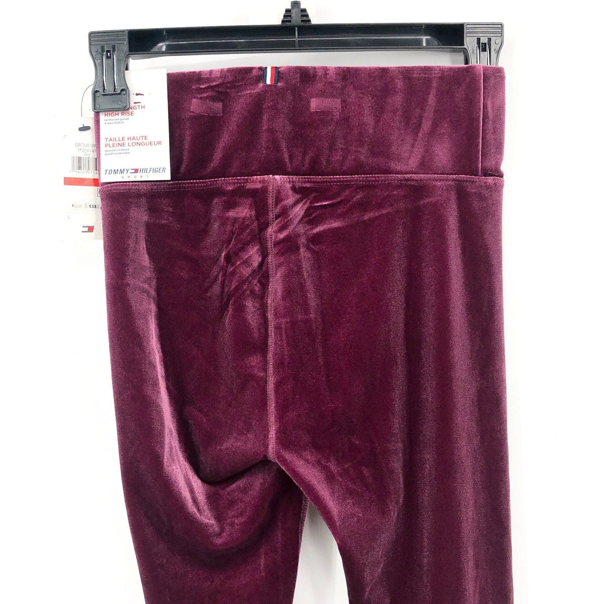 TOMMY HILFIGER Women's Velvet Active Leggings Crushed Grape XS