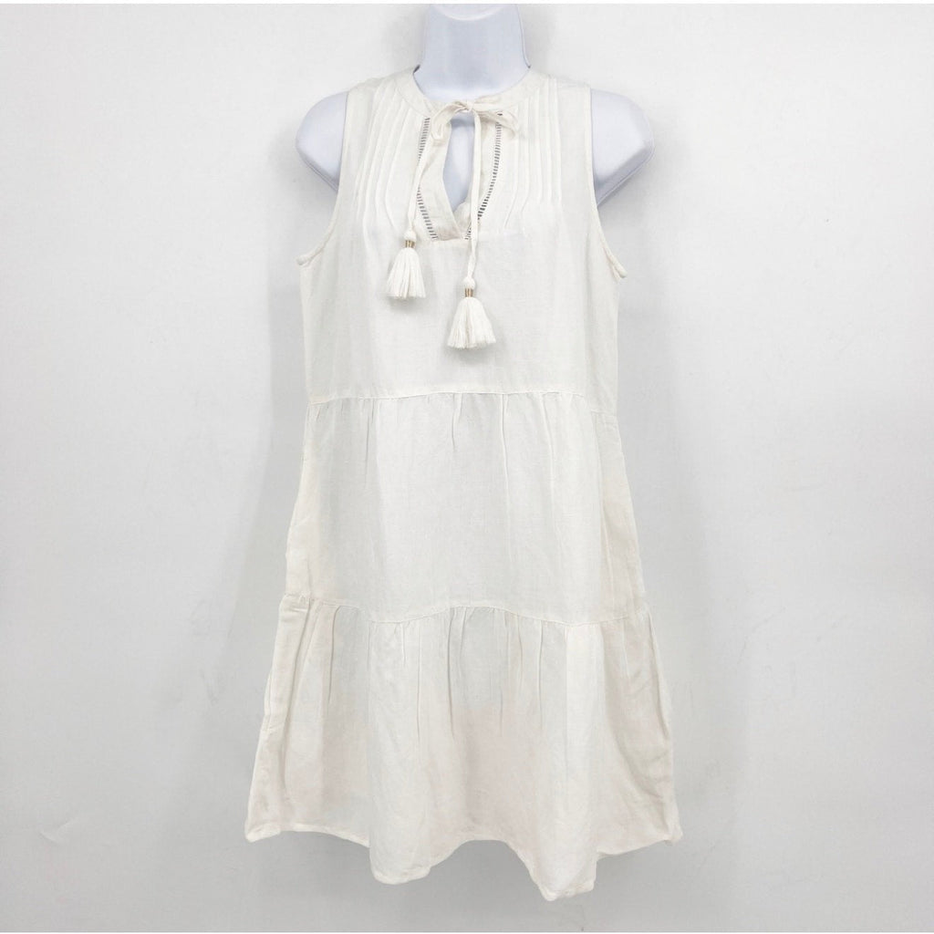 TOMMY BAHAMA Women's St Lucia Sleeveless Tier Dress Small White Cover Up NWT