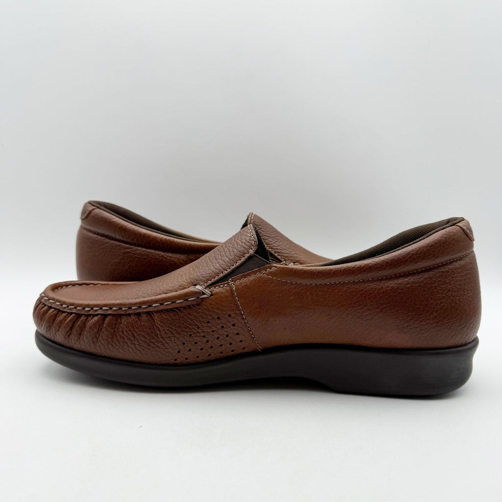 SAS Womens Twin Slip On Walking Shoes Size 10.5 Narrow EU 41 Brown Leather NIB