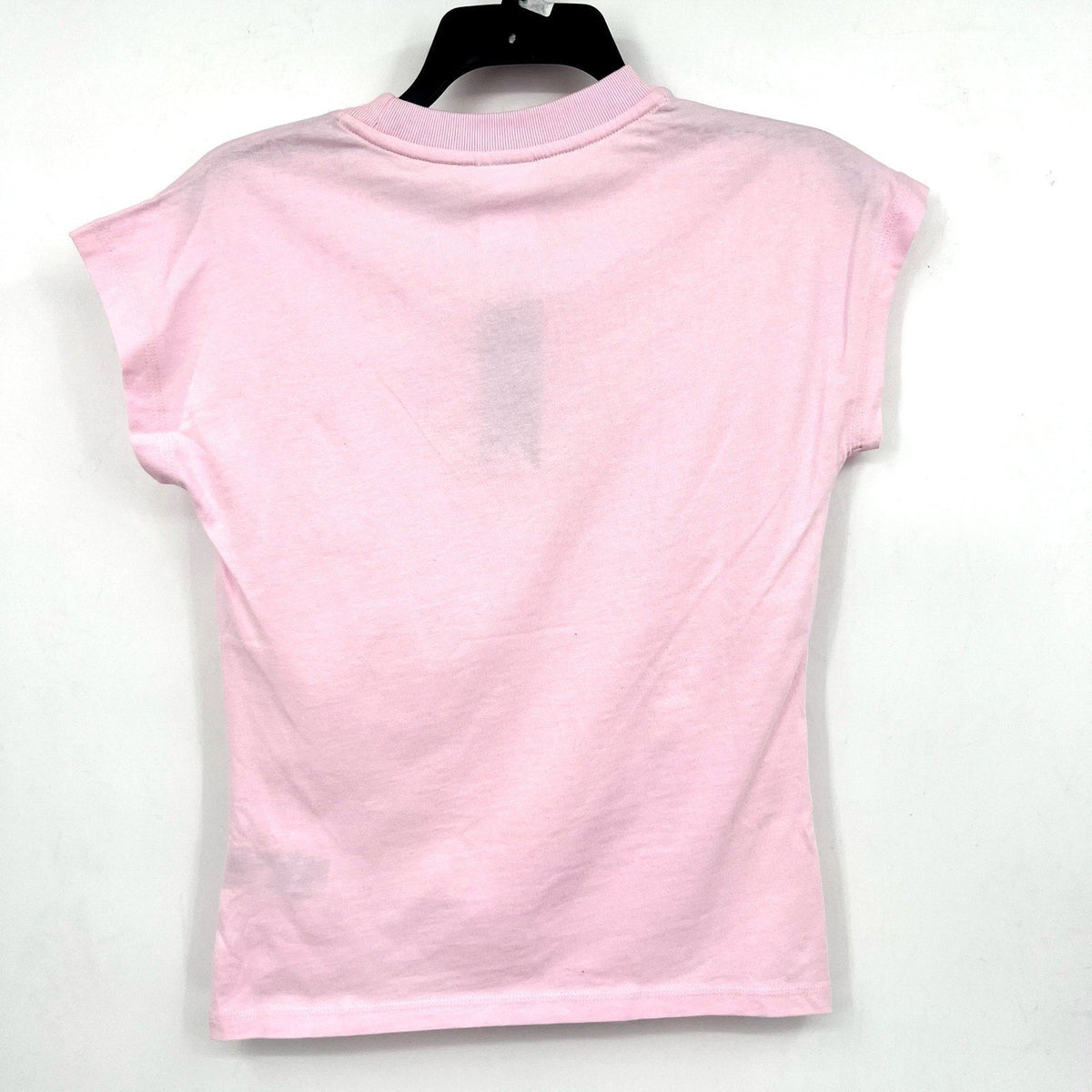 ADIDAS Women's Essentials Linear Cotton Tee Medium Pink White Short Sleeve NWT