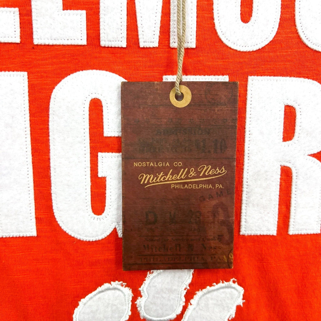 MITCHELL & NESS Mens NCAA Clemson Tigers Embroidered Tee Small Orange NWT