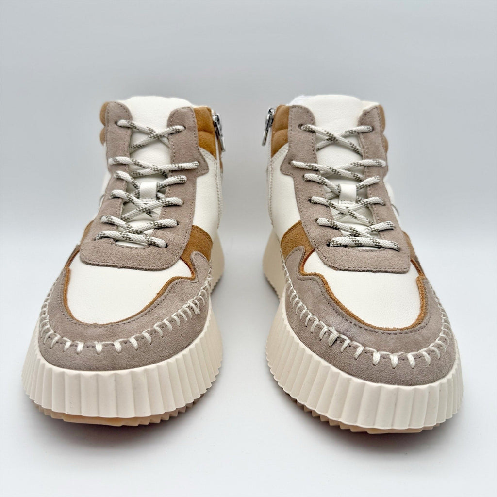 Dolce Vita Womens Daley Hi-Top Casual Sneakers Size 7.5 M Tan White Suede NIB