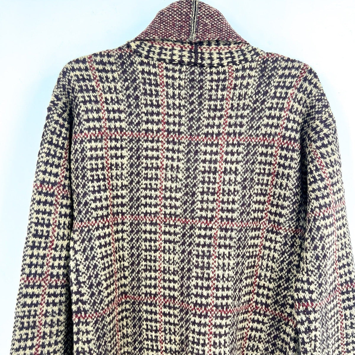 LETY & ME Womens Longline Coatigan Small Red Burgundy Multi NWOT