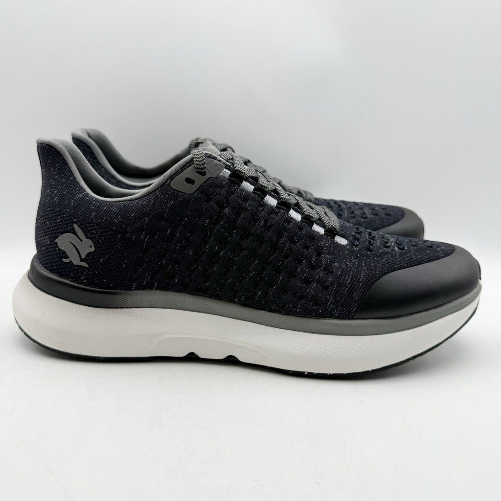 Rabbit Mens Dream Chaser Running Shoes Size 9.5 Black White Athletic NIB