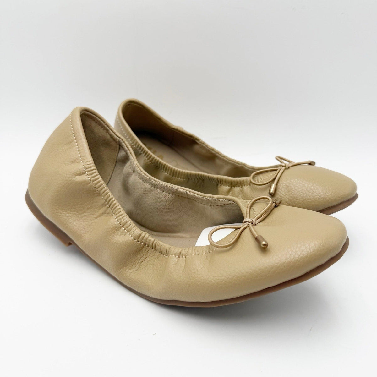 MIA Womens URI Ballet Flats Size 8.5 M Tan Beige Leather NWOB