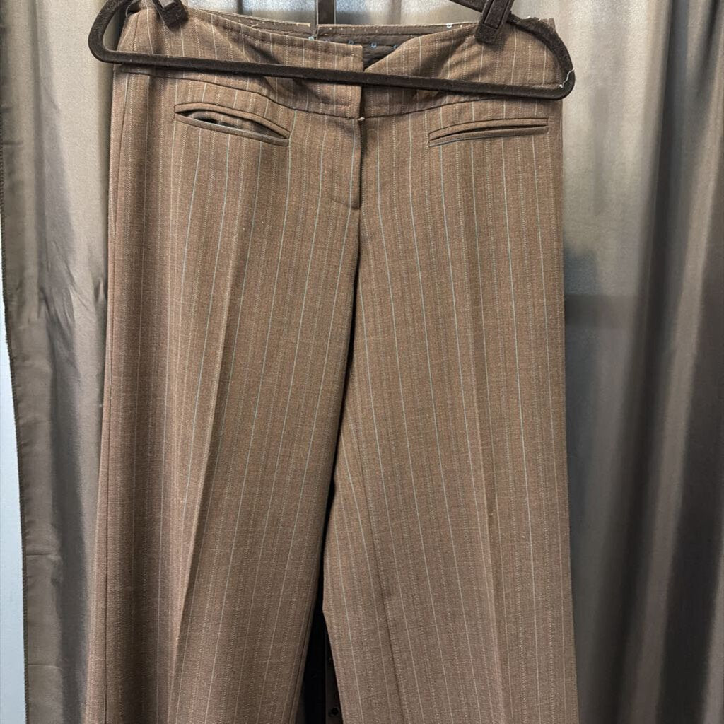Trina Turk Wide Pinstripe Cuffed PANTS 6