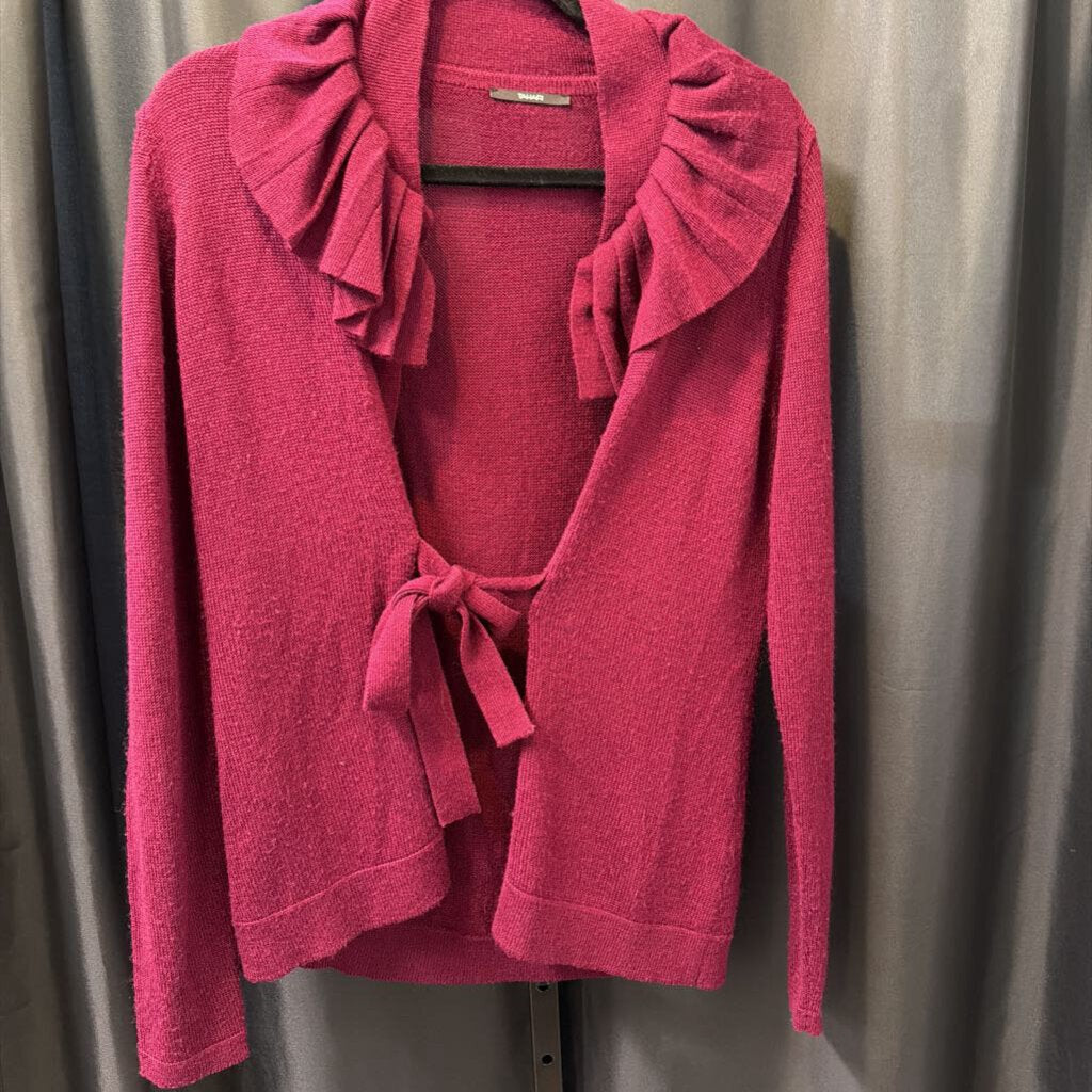 Tahari Ruffle Wool Open SWEATERS S.