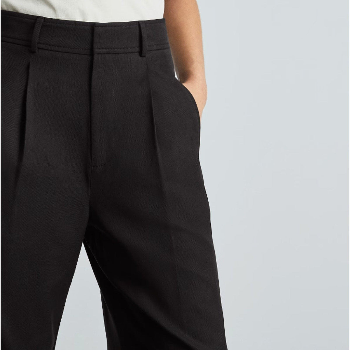 Everlane Womens The Way-High Drape Pants Size 12 30" Inseam Pleated Black NWT