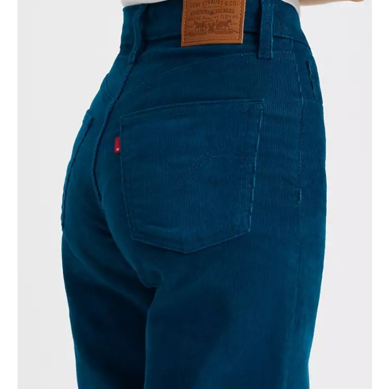 LEVI'S Ribcage Straight Ankle Corduroy Pants 29x27 US 8 Sea Blue 79755-0025 NWT