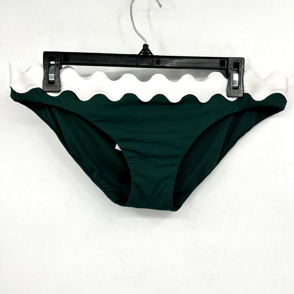 SEAFOLLY Women's Gia Ric Rac Hipster Bikini Bottom Size 6 Green White NWT