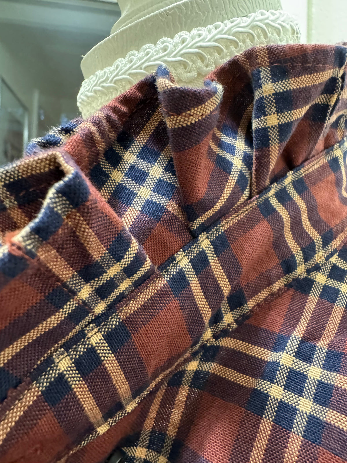Brand Gap - Wine, Navy and Camel Plaid Long Sleeve - Multiple Sizes