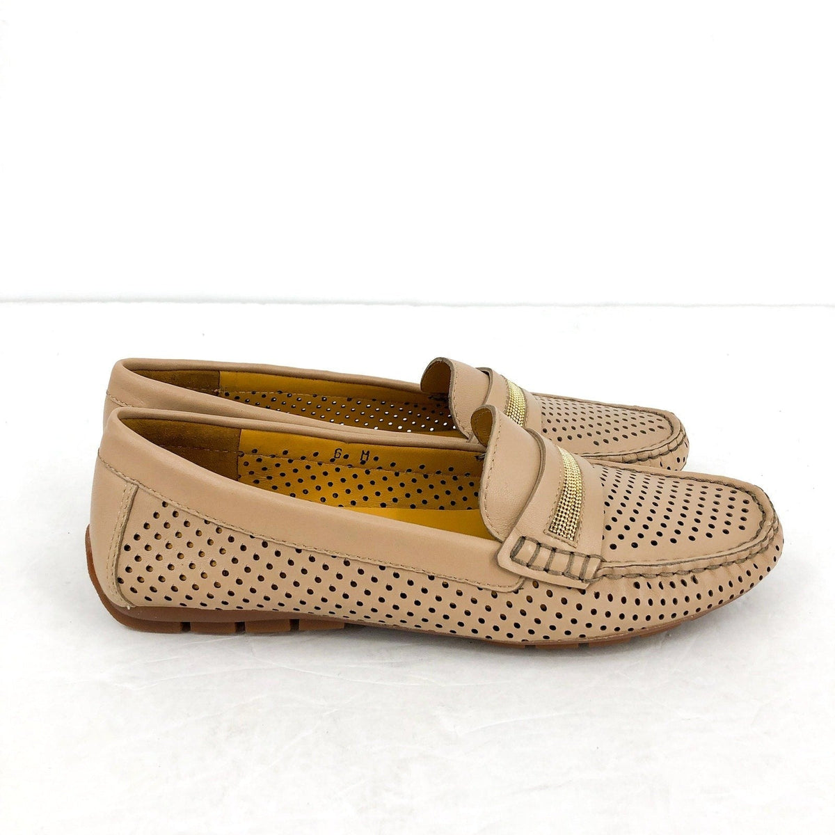 Vaneli Womens Acris Driving Loafers SIZE 6 M EU 36.5 Nude Tan Leather NIB