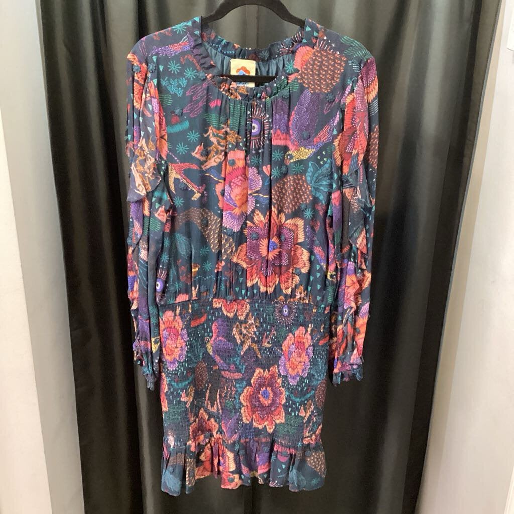 Farm Rio Paisley Gathered L/S DRESSES Large