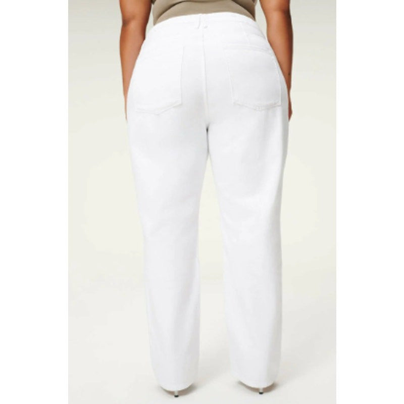 GOOD AMERICAN Good 90s Straight Jeans 27x31 US 4 White Denim High Rise NWT