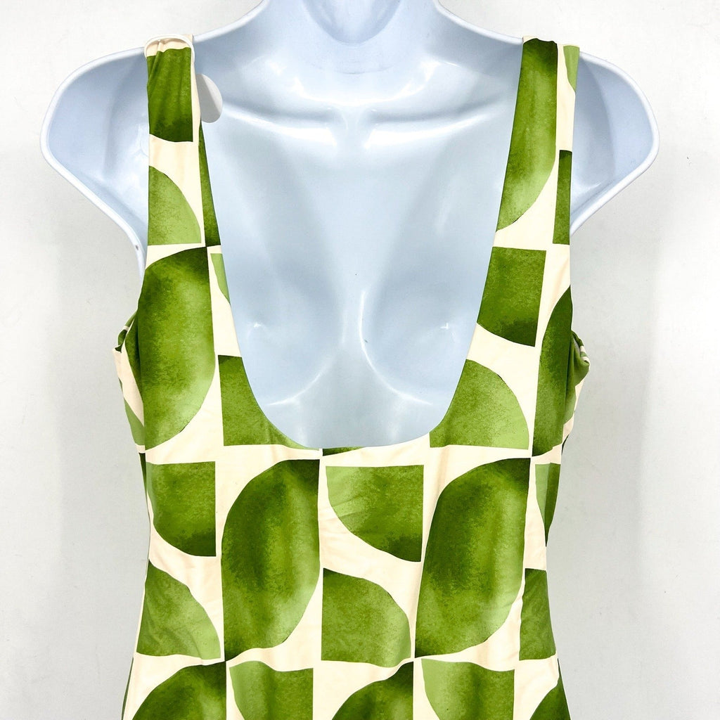Seafolly Women's Sunray One Piece Swimsuit Size 12 DD Sage Green Geometric NWT