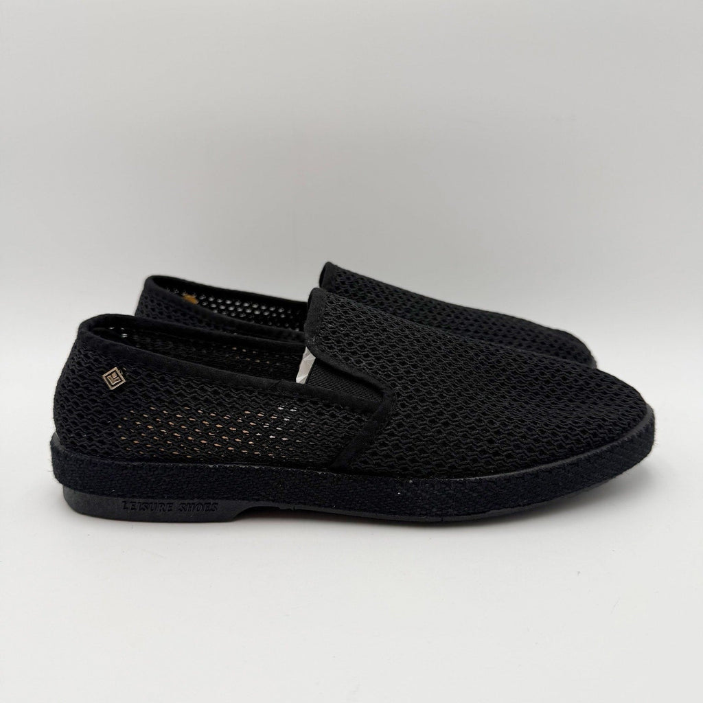 Rivieras Womens Classic Mesh Slip On Shoes Size 7.5 EU 38 Black NIB