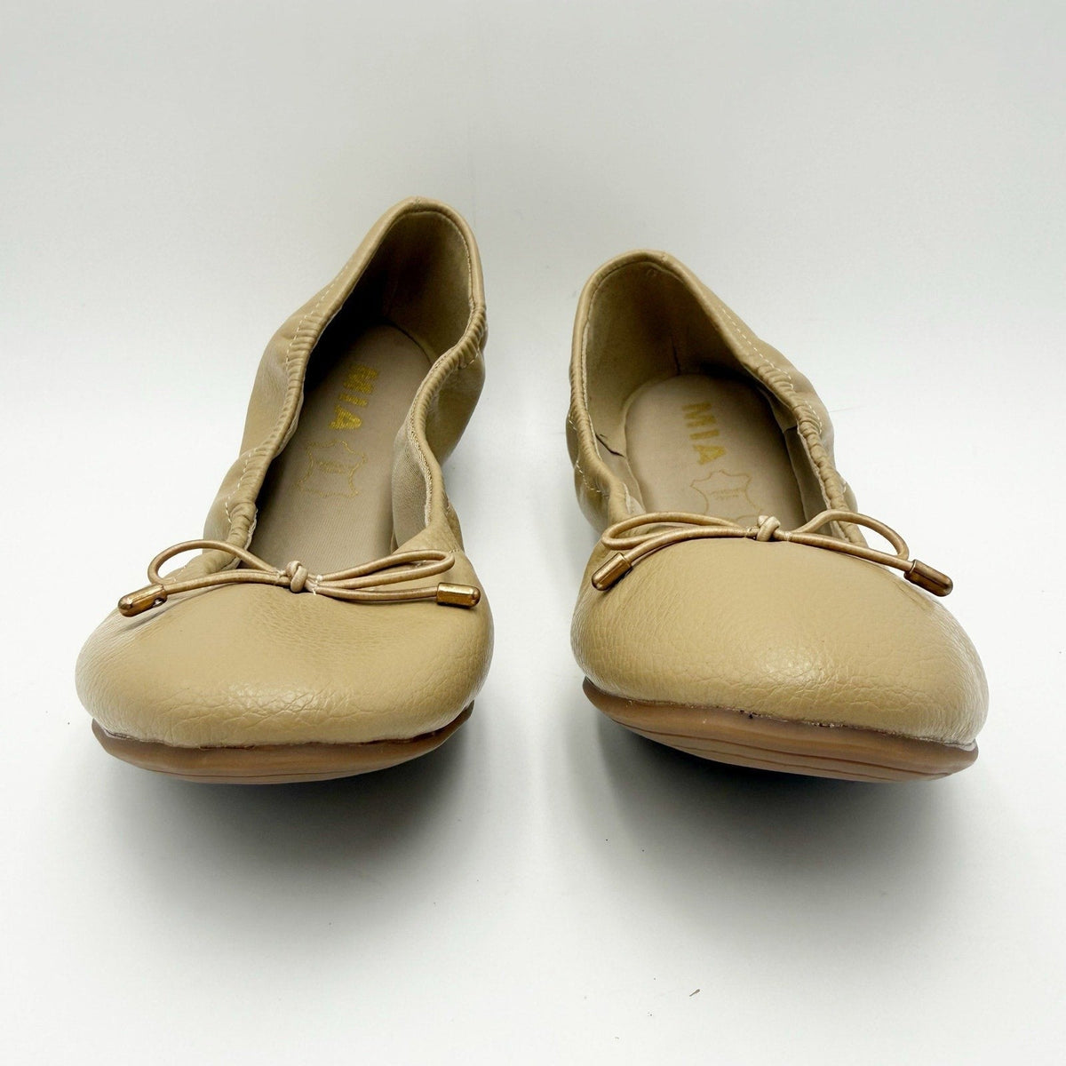 MIA Womens URI Ballet Flats Size 9 M Tan Beige Leather NWOB
