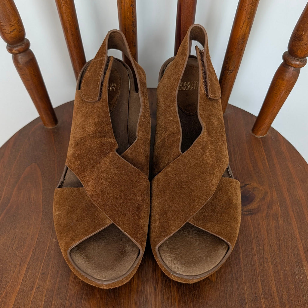 Johnston & Murphy Marcia Cross-Band Wedge Sandal - 7.5 M